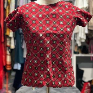 Ankara Print Shirt with Open Back Button Detail